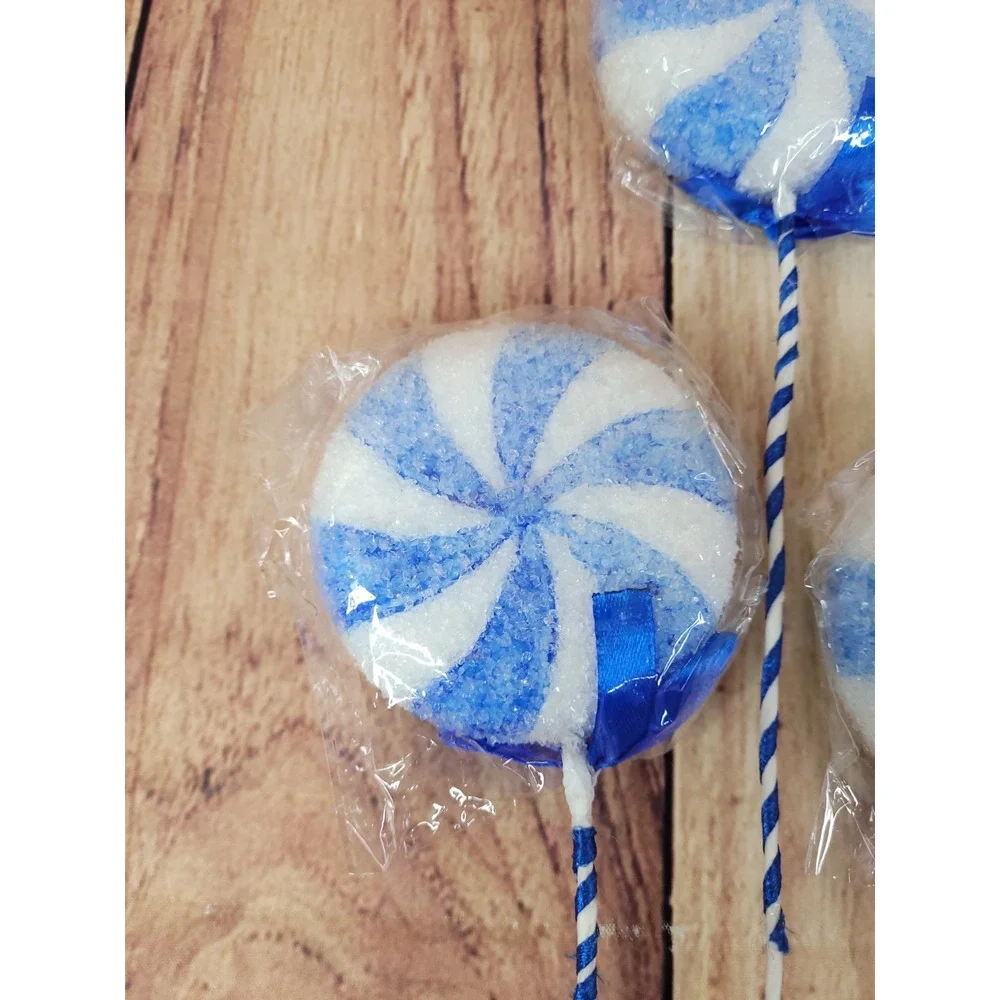 8 Artificial Sugared Lollipops Christmas Candy Decorations Ornaments SEE DETAILS